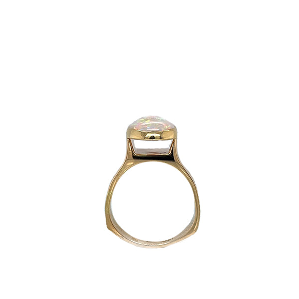 Estate 14K Yellow Gold Opal Solitaire Ring