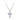 Estate 10K White Gold Sapphire and Diamond Cross Pendant
