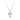 Estate 10K White Gold Sapphire and Diamond Cross Pendant