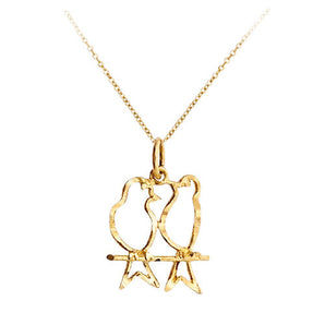 Estate 10K Yellow Gold Birds Charm Pendant