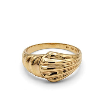 Estate 10K Yellow Gold Fluted Fan Ring