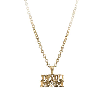 Estate 10K Yellow Gold I Love You Mom Pendant