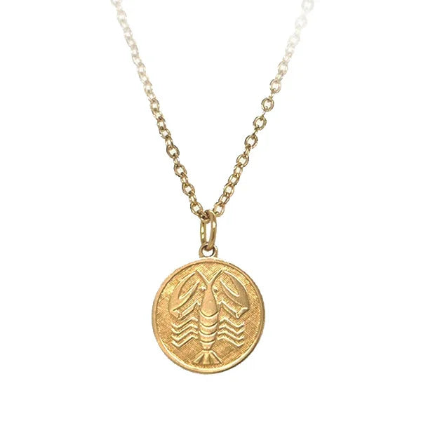 Estate 14K Yellow Gold Lobster Disk Charm / Pendant