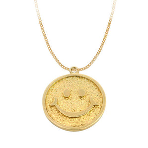 Estate 14K Yellow Gold Happy Face Charm Pendant