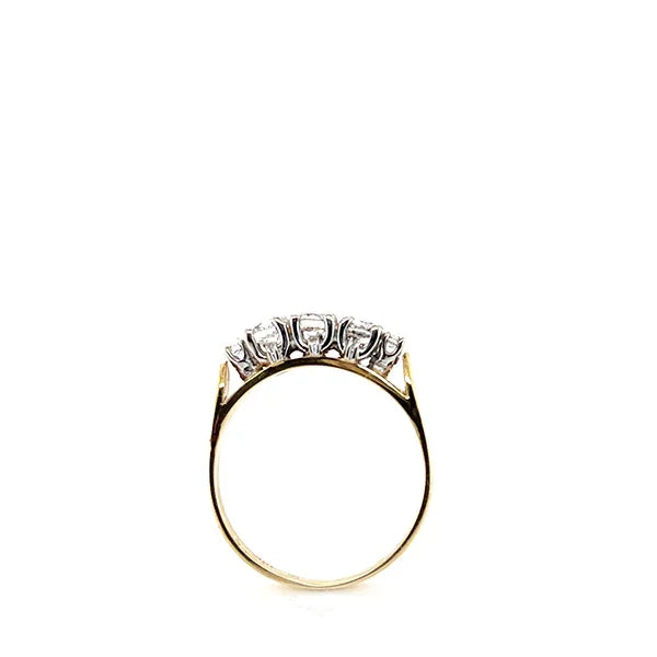 Estate 18K and 14K Gold Five-Stone Diamond Ring