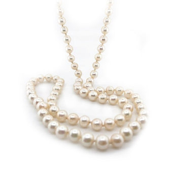 Estate 5.8-6.5mm Soft Pink Pearl Endless Rope Necklace