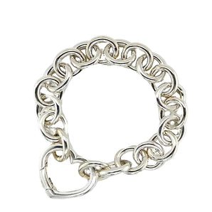Estate Y2K Tiffany & Co. Sterling Silver Heart Clasp Bracelet