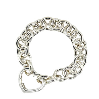 Estate Y2K Tiffany & Co. Sterling Silver Heart Clasp Bracelet