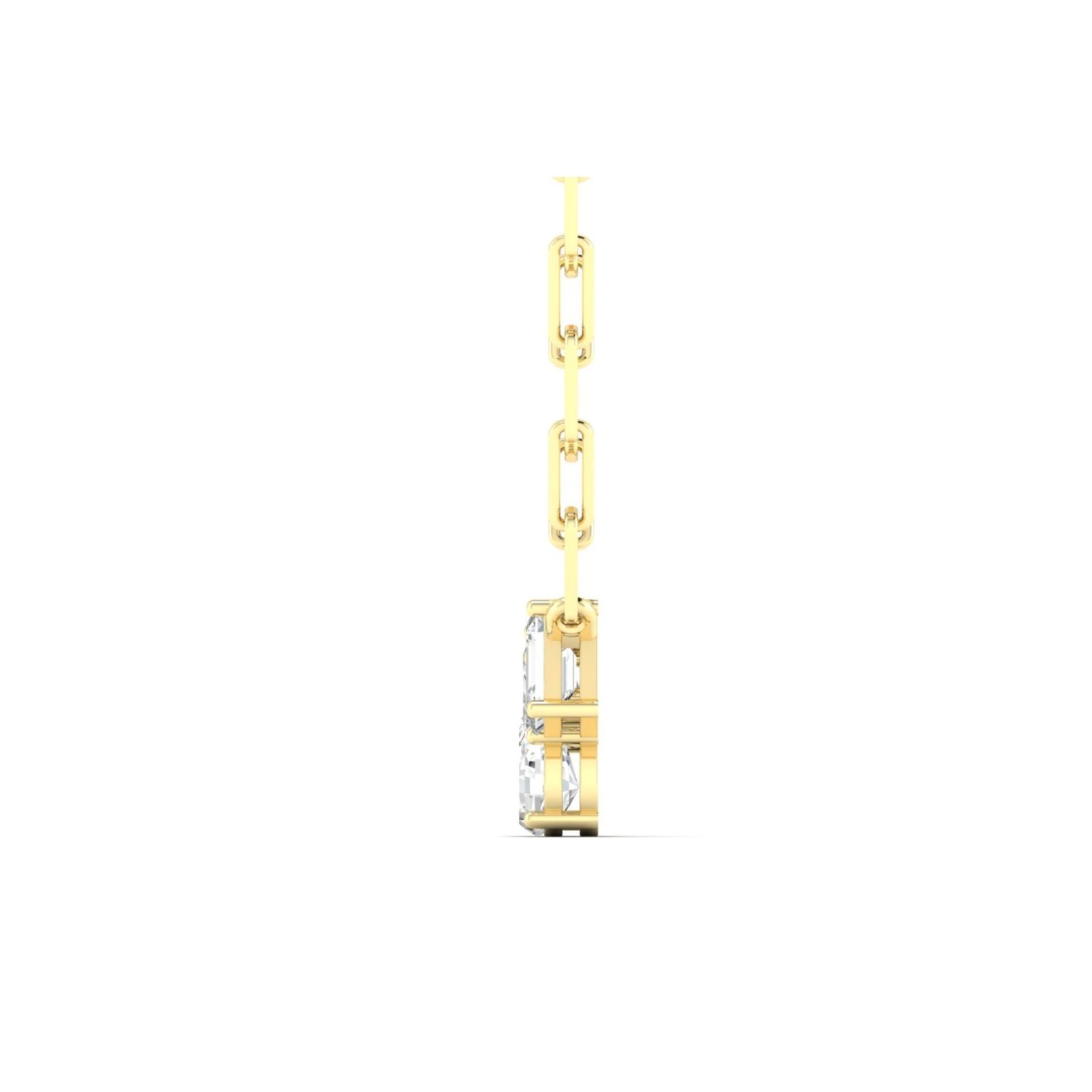 14K Yellow Gold Lab-Grown Diamond Cluster Necklace