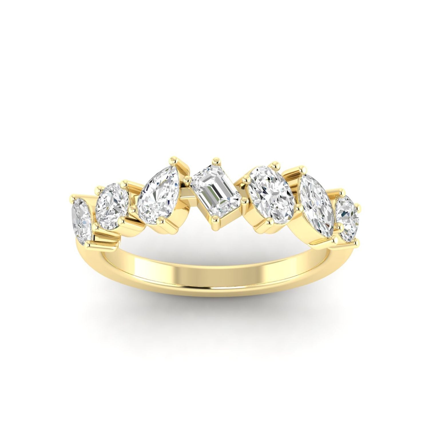 14K Yellow Gold Multi-Shape Lab-Grown Diamond Ring