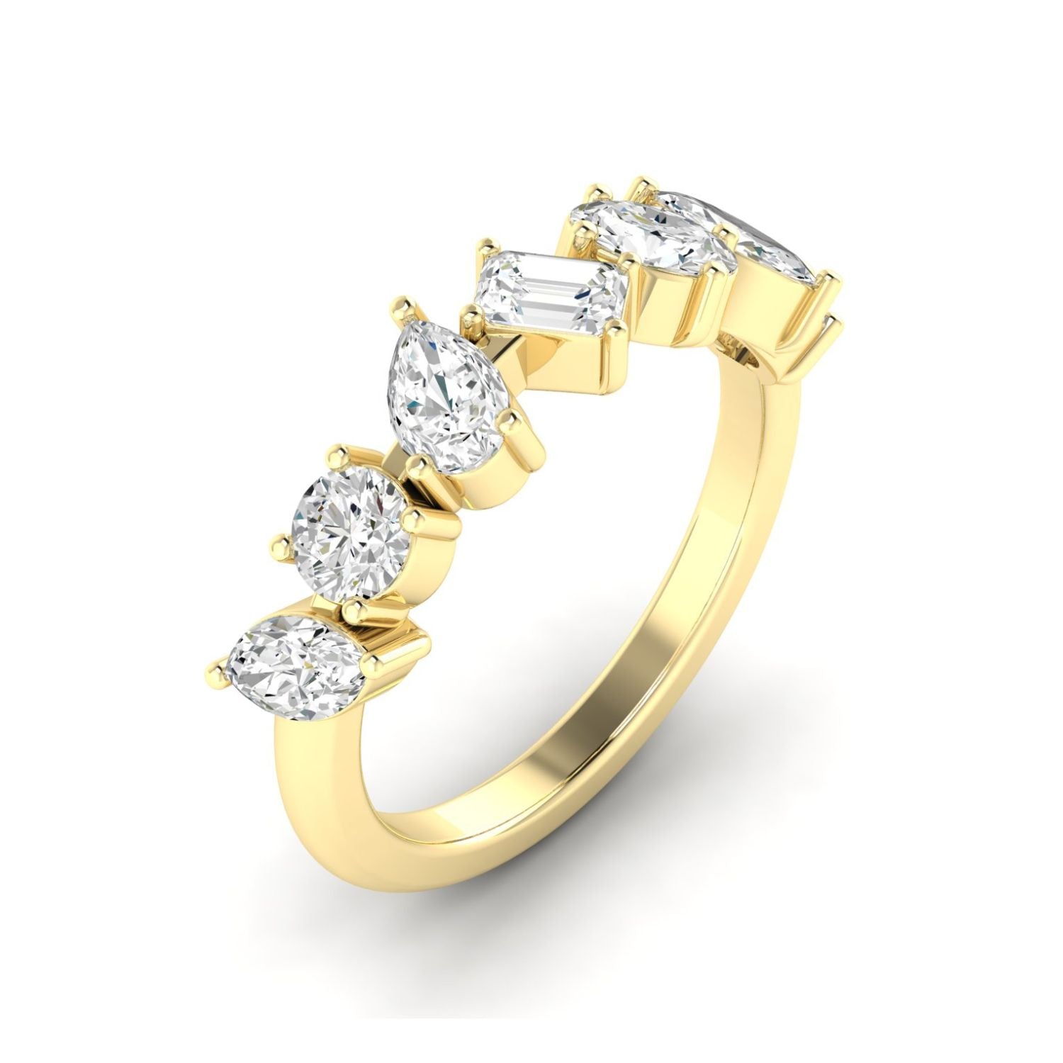 14K Yellow Gold Multi-Shape Lab-Grown Diamond Ring