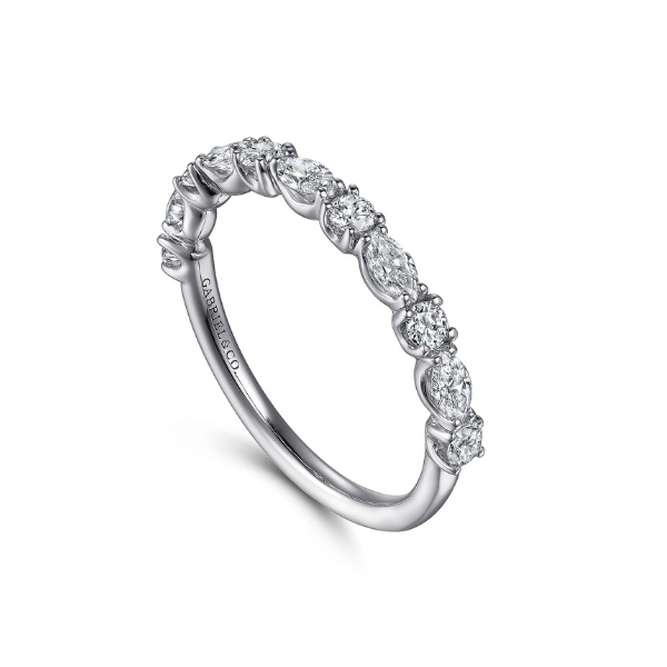 Gabriel & Co. Marquise Round Diamond Anniversary Ring