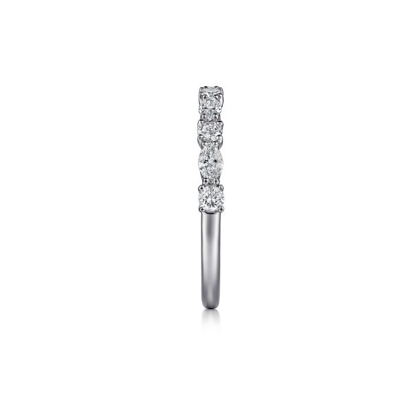 Gabriel & Co. Marquise Round Diamond Anniversary Ring