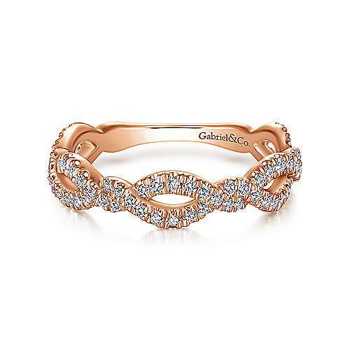 Gabriel & Co. 14k Gold Ribbon Twisted Diamond Band