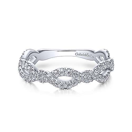 Gabriel & Co. 14k Gold Ribbon Twisted Diamond Band