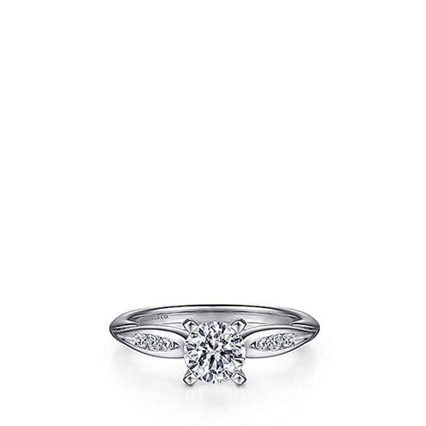 Gabriel & Co. 14K Gold Round Diamond Engagement Ring