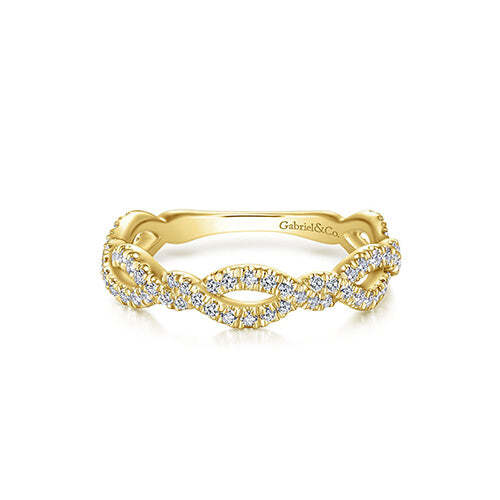 Gabriel & Co. 14k Gold Ribbon Twisted Diamond Band