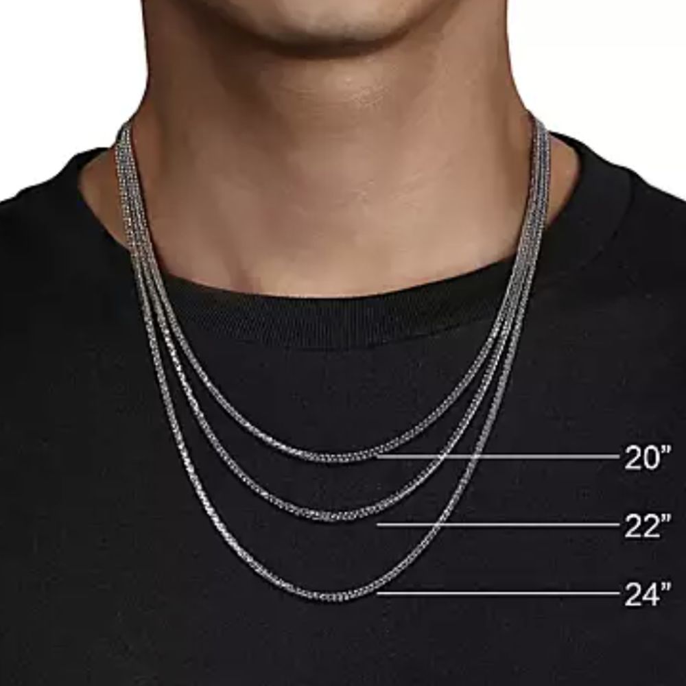 Gabriel & Co. 20 Inch Sterling Silver Mens Wheat Chain Necklace
