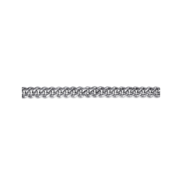 Gabriel & Co. 6.8mm Sterling Silver Mens Diamond Cut Link Chain Bracelet