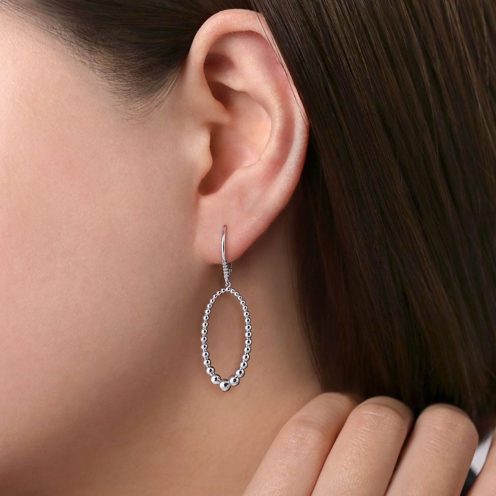 Gabriel & Co. Sterling Silver Bujukan White Sapphire Drop Earrings