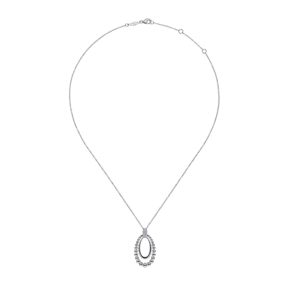 Gabriel & Co. Sterling Silver White Sapphire Pendant Necklace