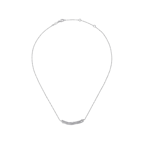 Gabriel & Co. Sterling Silver White Sapphire Bar Necklace
