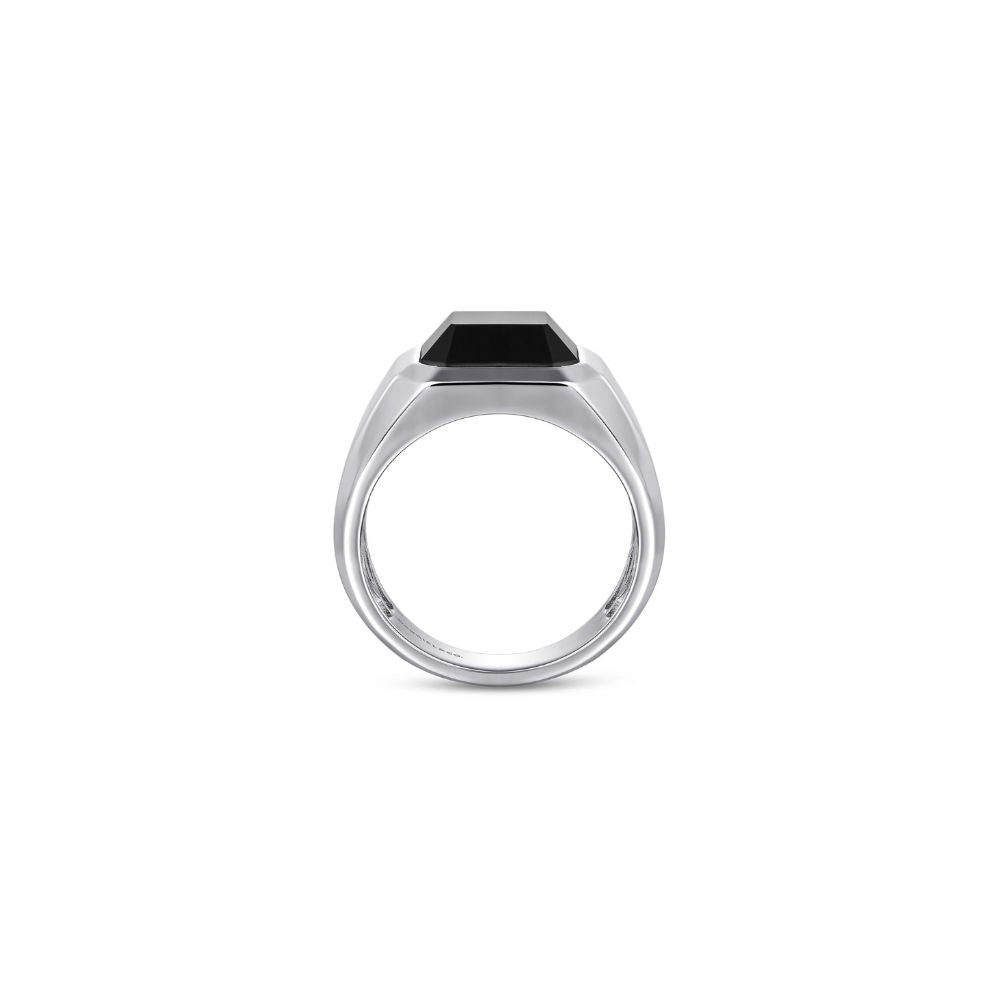 Gabriel & Co. Men's Sterling Silver Onyx Signet Ring