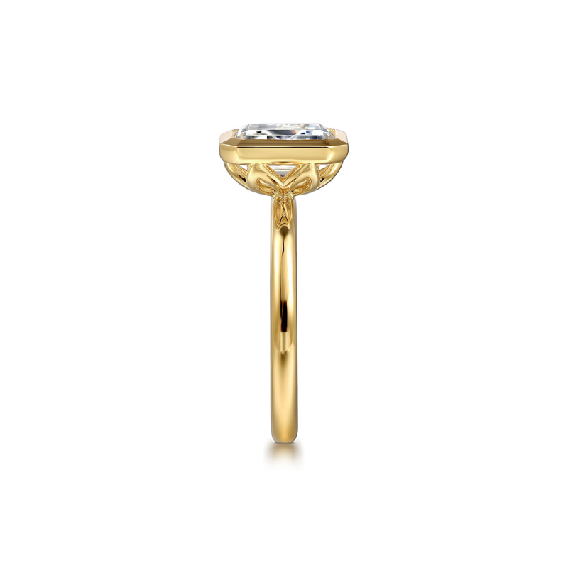 Gabriel & Co. Bezel Set Emerald-Cut Solitaire Engagement Ring