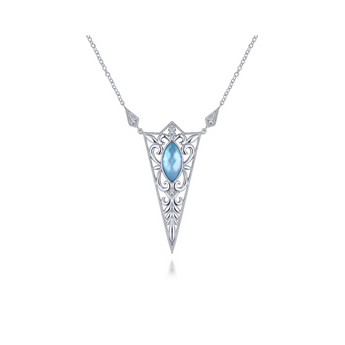 Gabriel & Co. Sterling Silver Victorian Collection Gemstone Pendant Necklace