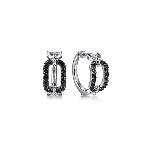 Gabriel Sterling Silver And Black Spinel Earrings