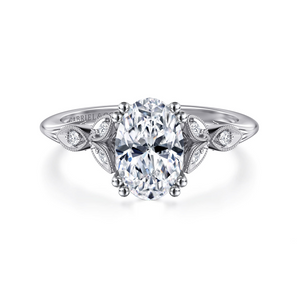 Gabriel & Co. Celia 14K White Gold Oval Diamond Engagement Ring