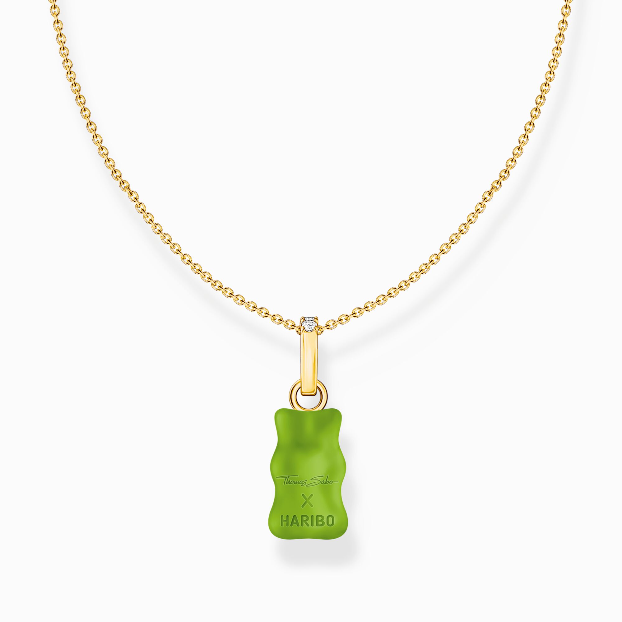 THOMAS SABO x HARIBO: Necklace With Goldbear Green, Vermeil