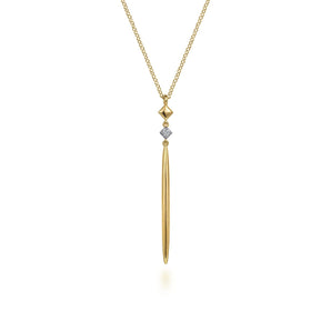 Gabriel & Co. 14K Yellow Gold Diamond Drop Pendant Necklace