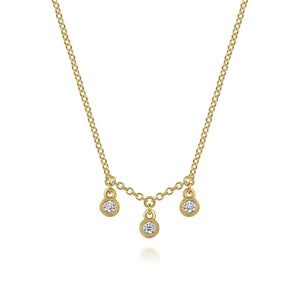 Gabriel & Co. 14K Yellow Gold Diamond Drop Pendant Necklace