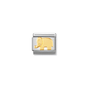 Nomination Italy Composable Classic ANIMALS (EARTH) in stainless steel with 18k gold (08_Elephant)