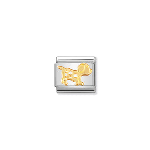 Nomination Italy Composable Classic ANIMALS (EARTH) in stainless steel with 18k gold (23_Dog)