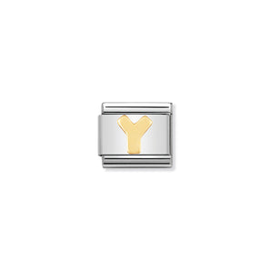 Nomination Italy Composable Classic LETTERS in stainless steel with 18k gold Y