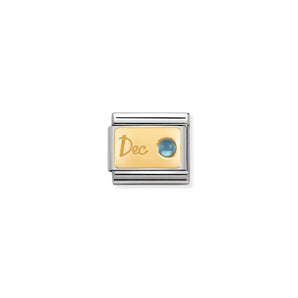 Nomination Italy Composable Classic MONTH STONE in steel stones and 18k gold December