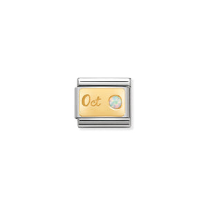 Nomination Italy Composable Classic MONTH STONE in steel stones and 18k gold October