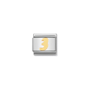 Nomination Italy Composable Classic NUMBERS in stainless steel with 18k gold 3