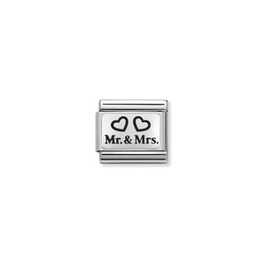 Nomination Italy Composable Classic OXYDISED PLATES 2 in steel and 925 sterling silver Mr and Mrs