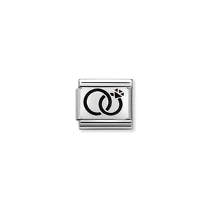 Nomination Italy Composable Classic PLATES OXIDIZED steel and 925 sterling silver Wedding rings