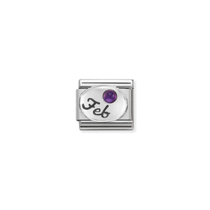 Nomination Italy Composable Classic SYMBOLS in st.steel 925 sterling silver and stones February