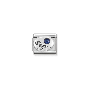 Nomination Italy Composable Classic SYMBOLS in st.steel 925 sterling silver and stones September