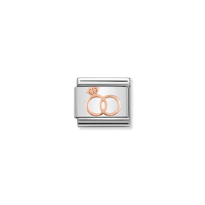 Nomination Italy Composable Classic SYMBOLS steel and 9k rose gold Marriage Rings
