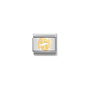 Nomination Italy Composable Classic Zodiac in stainless steel with 18k gold Pisces
