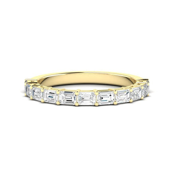 14K Yellow Gold Emerald-Cut Lab-Grown Diamond Band