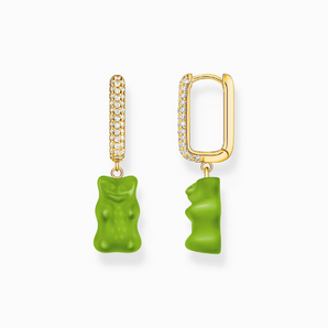 THOMAS SABO x HARIBO: Single Hoop Earring Large with Green Goldbears Vermeil