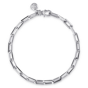 Gabriel & Co. 925 Sterling Silver Solid Elongated Chain Bracelet