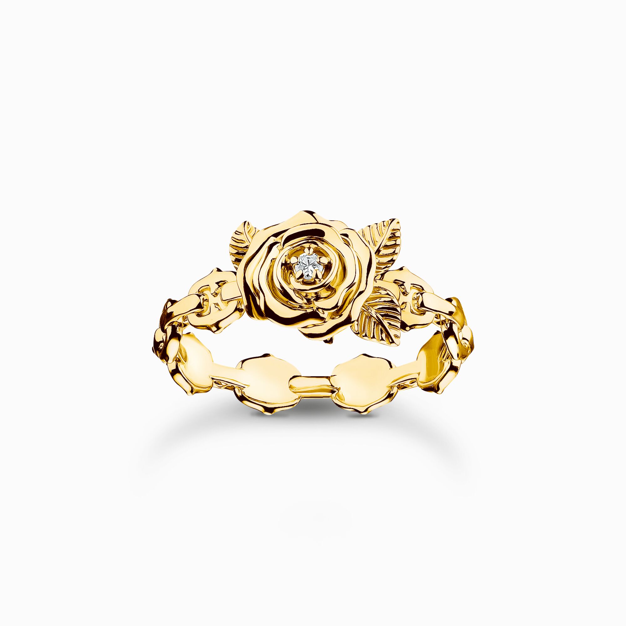 Thomas Sabo Sterling Silver Gold-Plated Roses Ring